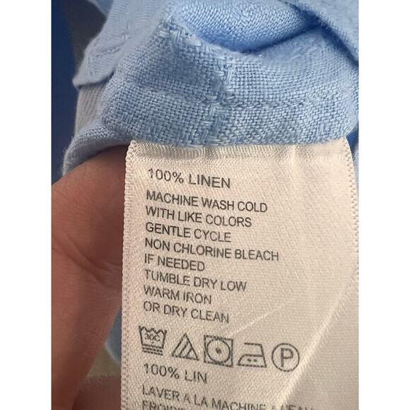 Tommy Bahamas 100% Linen Grid Blue Button Down Shirt Men's Size XL - Picture 6 of 9